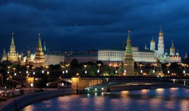 Вид на московский Кремль ночью